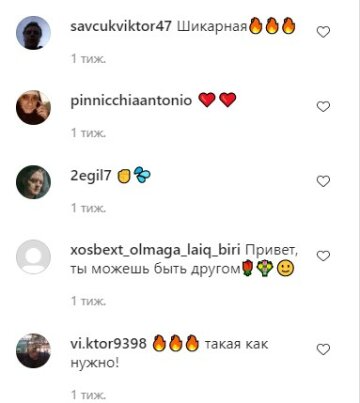 Коментарі, скріншот: Instagram (Цибульська)