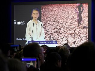 Грета Тунберг на економічному форумі в Давосі, скрін з відео