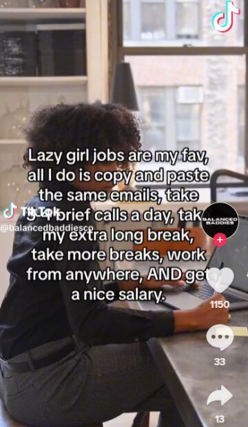 Новий тренд lazy girl job. Фото: TikTok