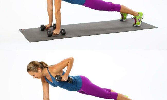 Вправи з гантелями: лежачи