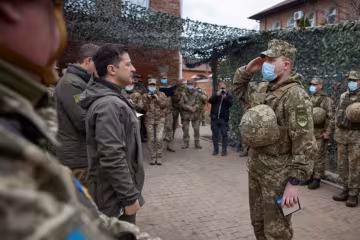 Володимир Зеленський на Донбасі, фото: president.gov.ua