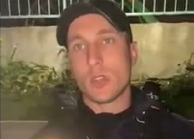 Поліцейський потрапив у мовний скандал, скріншот з відео