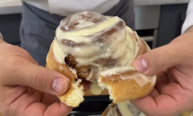 Синабоны с нежным творожным кремом: фото скрин рецепта