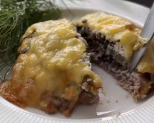 М'ясні гнізда з печерицями, кадр з відео