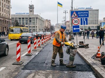 ремонт дороги Європейська площа Київ
