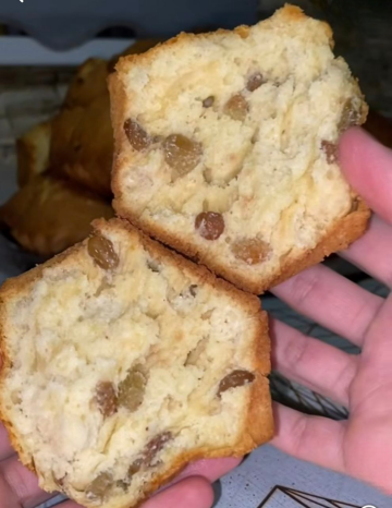 Рыхлые и влажные кексики с изюмом: фото скрин рецепта