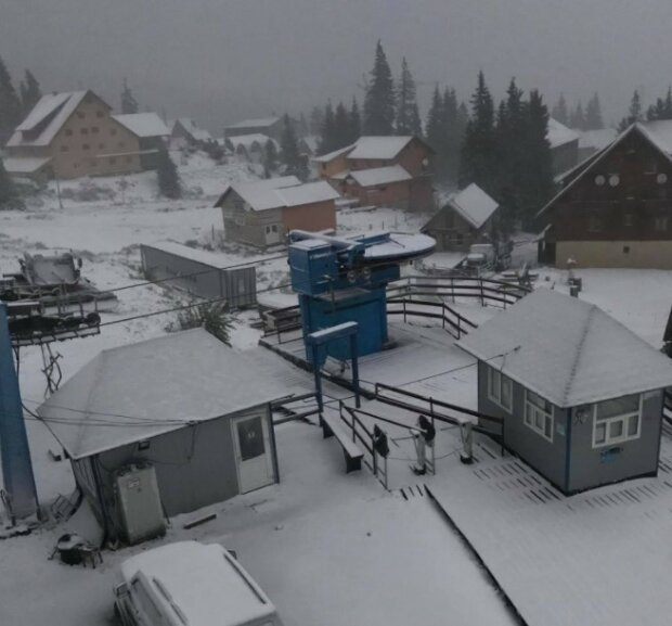 На Закарпатье первый снег, фото с фейчбук