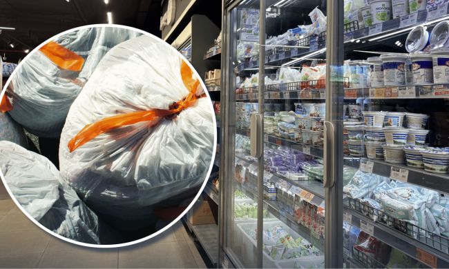 Продукти в АТБ та сміттєві мішки