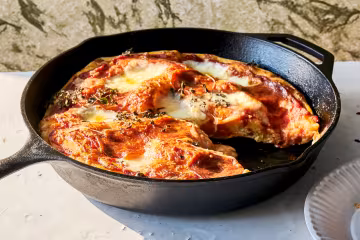 Рецепт вкусной пиццы на сковороде