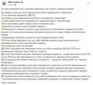 Публикация МВД Украины, скриншот: Facebook