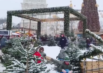 Украинцы, Киев, Новый год, кадр из видео