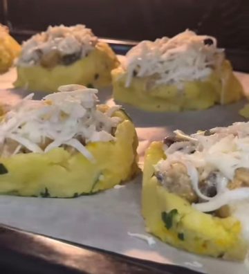 Жюльєн у картопляних гніздечках: фото скрін рецепту