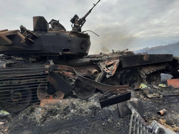 Знищено російський танк, фото: facebook.com/kommander.nord