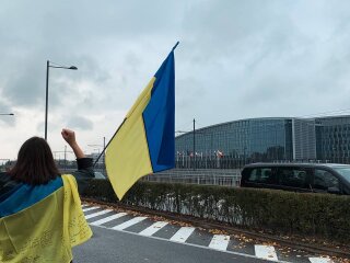 Українці в Бельгії вимагали збільшити військову допомогу Україні