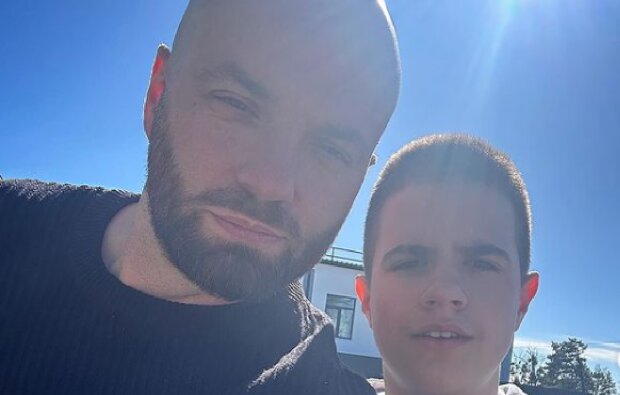 Слава Дьомін із сином, фото: Instagram