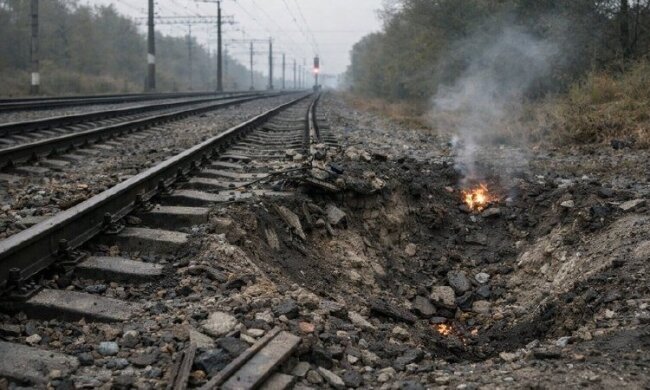 Російський удар по залізниці в Запоріжжі