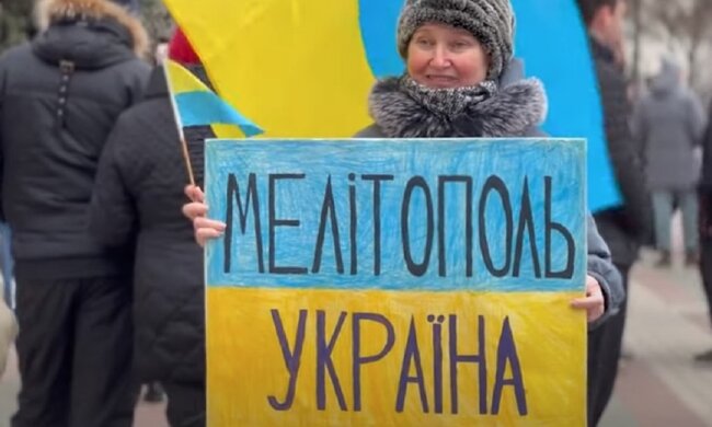 Мелитополь, митинг. Фото: Youtube