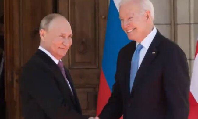 Джо Байден и Владимир Путин, кадр из видео