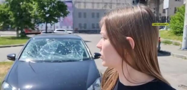 Дівчина, що постраждала від російських ракет. Фото кадр з інтерв'ю Unian