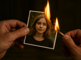 Сжигание фото, изображение: Знай.ua