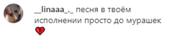 Скріншот з коментарів, instagram.com/nadyadorofeeva/