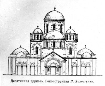 Первый каменный храм Древней Руси - Десятинная церковь в Киеве (конец X в.)