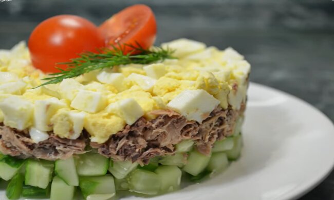 Салат з тунця, скріншот: YouTube