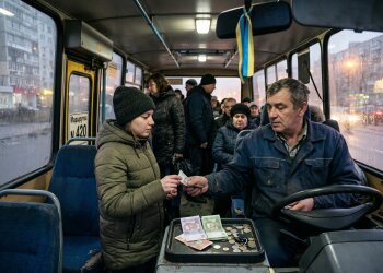 маршрутка салон пасажири проїзд гривні