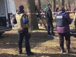 Журналисты в Буче, фото: скриншот из видео