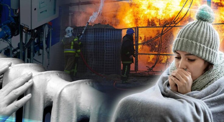 Отопление, обстрелы, коллаж из свободных источников