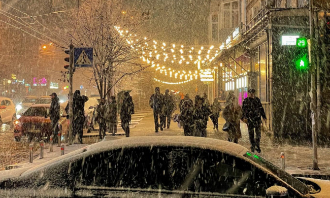 Украинцы, снег, фото из соцсетей