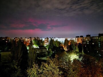 Північне сяйво в Україні, фото із соцмереж