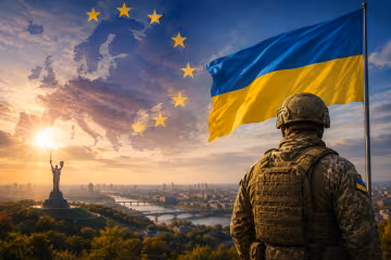 Украинские военные ВСУ на защите Европы