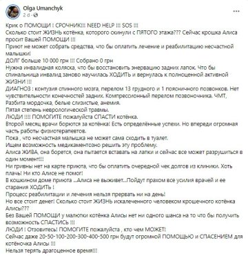 скріншот зі сторінки в Facebook