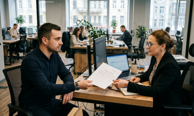 Звільнення з роботи. Фото: згенероване ШІ