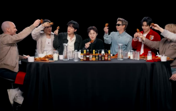 BTS едят острое, кадр из видео