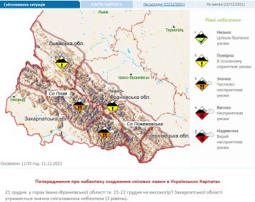 Сніголавинна ситуація, фото Укргідрометцентр