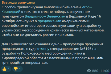 Публікація "Всі ходи записані", скріншот: Telegram