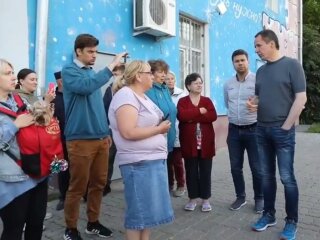 Жители Белгорода с губернатором, скриншот из видео