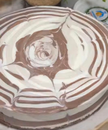 Торт "Зебра" без выпечки: фото скрин рецепта