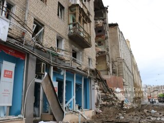 Зруйнований будинок у Харкові, фото: Telegram Харків зараз