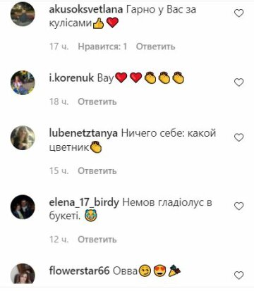 Коментарі до публікації, скріншот: Instagram