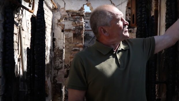 Знищений будинок ветерана, фото: скріншот з відео