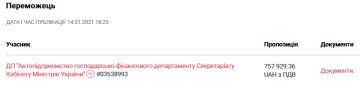 Міністерство освіти і науки, тендер - скріншот