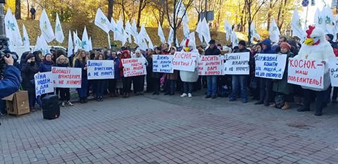 В Киеве протестуют против выделения госдотаций миллиардеру Юрию Косюку