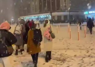 Украинцы, снег, зима, кадр из видео