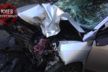 Моторошна аварія під Києвом: авто розбите вщент, водій загинув