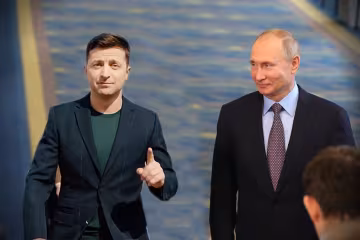 Владимир Зеленский и Владимир Путин, фото из свободных источников