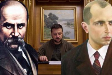 Зеленский, Шевченко и Бандера, фото: свободный источник
