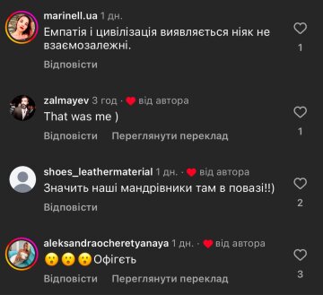 Коментарі під відео / фото: скриншот Instagram